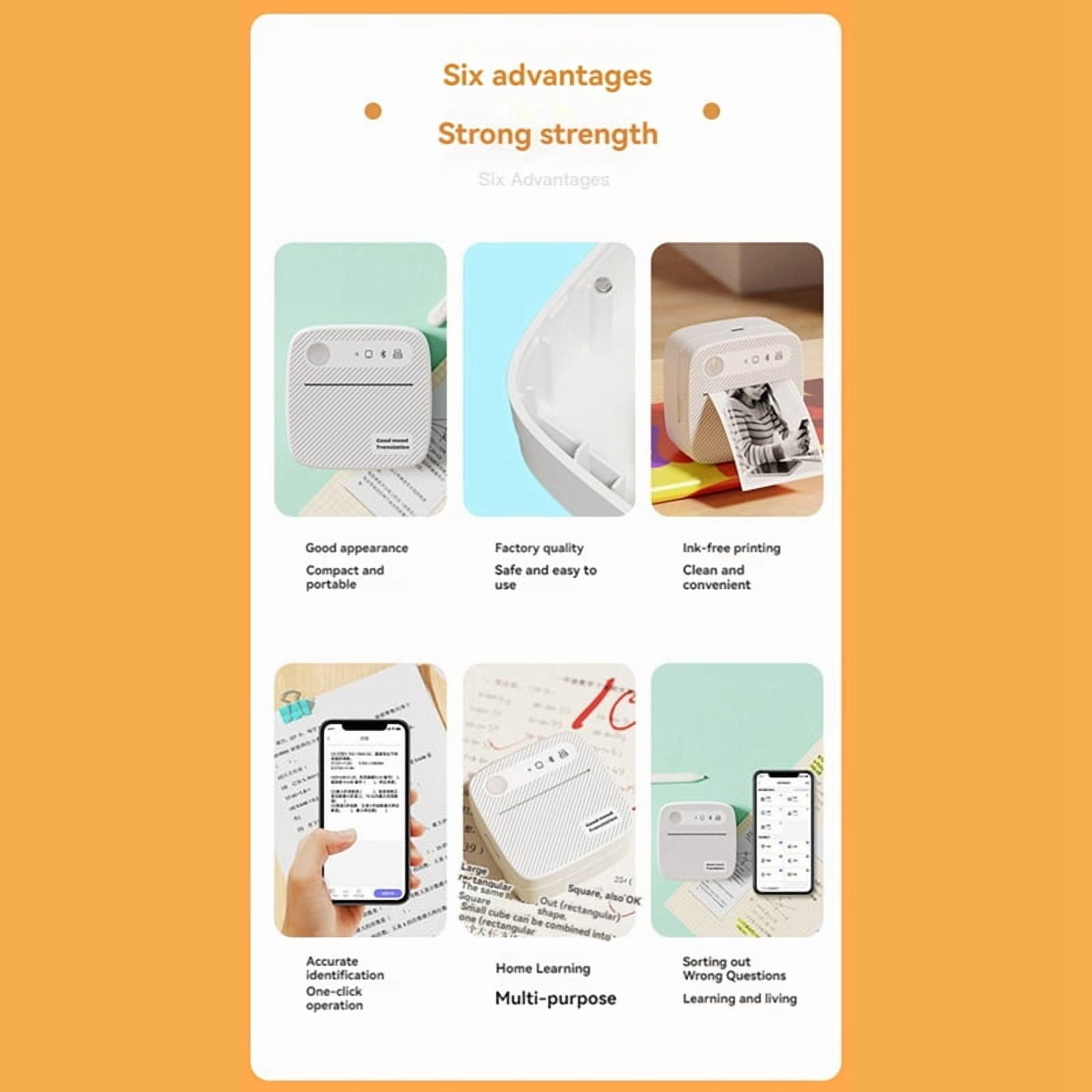 Label Maker Machine with Tape Portable Bluetooth Label Printer Inkless Labeler for Home Kitchen School