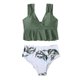 thumbnail image 4 of Bikini sin espalda con estampado de bloques de colores cómodo para mujer, traje de baño de una pieza, conjunto de ropa de playa OAVQHLG3B Store lin121212, 4 of 4