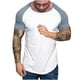thumbnail image 1 of Hombres Empalmó Casual Top, Color Sólido Deportes Cuello Redondo Blusa para la Playa Y la Fiesta Desgaste, Suave Poliéster Moda Tee, Camisa de Cuello de Soporte, 1 of 8