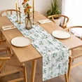 thumbnail image 3 of Daisy Table Runner 108 Inches Long Farmhouse Dress Scarves, Spring Eucalyptus Leaves Flowers Botanical Gray Plaid Dining Tablerunner for Coffee Table/Kitchen Island/Party Décor, 13" x 108", 3 of 8