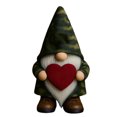 thumbnail image 2 of Military Commemorative Cute Dwarf Ornament Decoration, Hand-Painted Craft with Camouflage Military Cap, Holding Small Flag and Red Heart, Durable and Fade-Resistant Desktop Decor for Home, 2 of 4