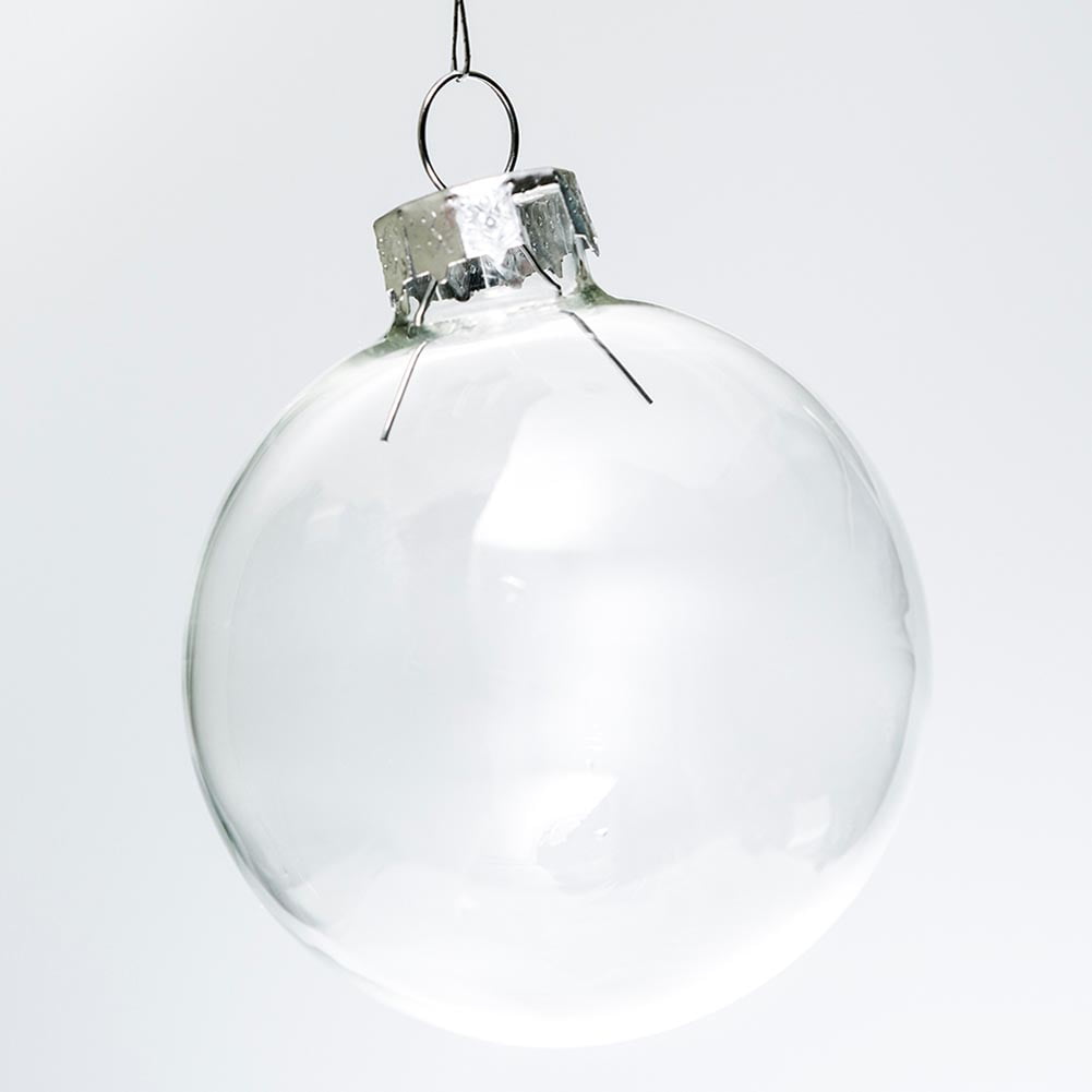 Do It Yourself Clear Glass Round Ornament Craft Kits 12 Pieces