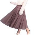 thumbnail image 3 of Jupe Longue en Tulle pour Femmes Robe Tutu Plissée en Chiffon Taille Élastique Jupe Midi, 3 of 6