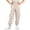 Beige, variant on Girls School Uniform Pants Pocket Lightweight Elastic Waistband Solid Print Cargo Back To School Pants for Girls Size 3-4 Years