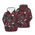 thumbnail image 6 of Psesaysky 11-13 Years Boys Zip Up Hoodies Kids Halloween Skull Hand Graphic Hooded Sweatshirt with Pockets Casual Winter Jackets, 6 of 7