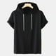 thumbnail image 2 of Camiseta deportiva de manga corta con capucha de moda sólida informal para hombre Pompotops oipoqjl52844, 2 of 3