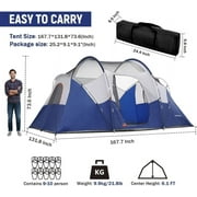 10 Person Camping Tent - Portable Easy Set Up Family Tent for Camp, Windproof Fabric Dome Tent Outdoor for Hiking, Backpacking, Traveling-14x11x74in(H)