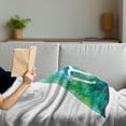 thumbnail image 3 of Virgo Soft Flannel Fleece Throw Blanket, Virgo Watercolor Abstract Triangle Background Culture Inspiration, Cozy Plush for Indoor and Outdoor Use, 60" x 80", Sea Green Blue White, by Ambesonne, 3 of 5