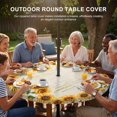 thumbnail image 3 of Round Outdoor Tablecloth with Umbrella Hole and Zipper, Summer Sunflowers Tablecloth with Elastic Waterproof, Country Botanical Flowers Leaves Patio Table Covers for 45" - 54" Picnic Pool Tables, 3 of 9