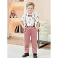 thumbnail image 2 of CARETOO Boy Clothes Suits Toddler Boy Outfit Dress Shirt Bowtie Pants Kid Wedding Outfits 5-10 Years, 2 of 7