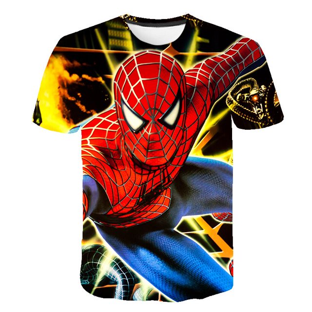 Camiseta de hombre araña para niños, camisetas para niños, niñas, niños, niños, bebés, niños pequeños, camisetas de Marvel, ropa corta 12M zhangmengya CONDUJO