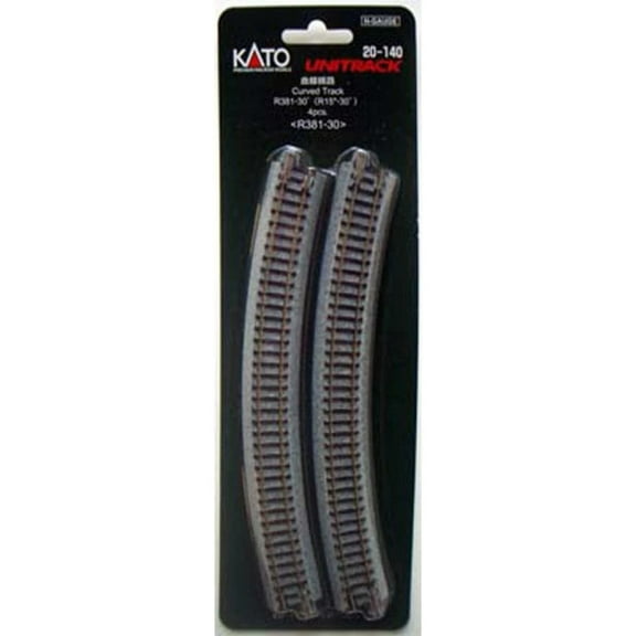 Kato USA Inc. N 381mm 15 Radius Curve 30-Degree 4 KAT20140 N Track
