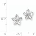 thumbnail image 3 of Sterling Silver Cubic Zirconia Flower Post Earrings, 3 of 3