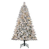 product image home heritage cascade 7 pine white flocked artificial christmas tree w lights - White Flocked Christmas Trees product image home heritage cascade 7 pine white flocked artificial christmas tree w lights - White Flocked Christmas Trees