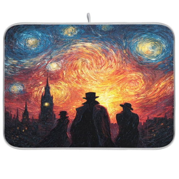 Dish Drying Mat Kitchen Pad Large Counter Absorbent Dish Mats Drainer Detective Story