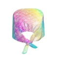 thumbnail image 2 of Kdxio Fish Scale Pattern Turban Hat for Women Men Comfortable Adjustable Cleaning Working Cap with Sweatband, 2 of 8