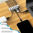 thumbnail image 2 of Silicone Cable Organizer Set | Multi-Hole Hub & Punch-Free Cable Winders | Desktop Cable Management for Power Cords & Data Wires | White/Gray, 2 of 6