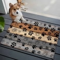 thumbnail image 5 of Haze Blue Brown Bathroom Rug Washable 2x3 Entryway Rug Non Slip Rustic Farmhouse Dog Paw Vintage Front Door Mat Low Pile Indoor Doormat Throw Floor Carpet for Kitchen Bedroom Entrance, 5 of 8