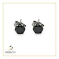 thumbnail image 7 of BEBERLINI Men Stud Earrings Cubic Zirconia Black Stainless Steel Jewelry Round 6 mm, 7 of 7