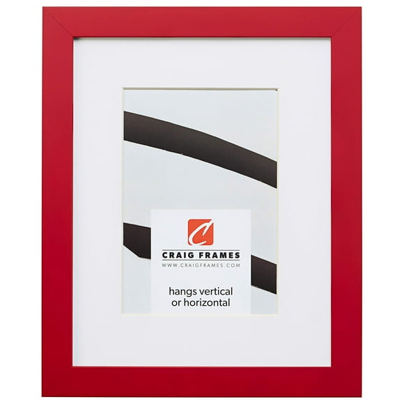 Craig Frames Confetti, 16 x 16 Inch Modern Red Picture Frame Matted to Display a 12 x 12 Inch Photo