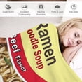 thumbnail image 3 of Instant Ramen Noodle Soup Beef Flavor Throw Blanket Fuzzy Plush Fleece Funny Soft Cozy Microfiber Flannel Travel Blanket for Couch Bed All Season Home Decor Style, 3 of 5