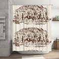 thumbnail image 5 of Rateoe Western Desert Cowboys2 Shower Curtain - Fancy Bathroom Shower Curtain Sets - Waterproof Shower Curtain with Hooks with 12 Plastic Hooks 72x72 Inches, 5 of 5