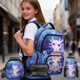 thumbnail image 2 of HUIACONG 17" Starfish Axolotl 4PCS Backpack for Kids, Waterproof School Bag with Lunch Box Pencil Case for Age 7-12, 2 of 7