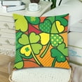 thumbnail image 2 of MKHERT Lucky Clover Pattern Throw Pillowcase Pillow Cover Cushion Couver 18x18 inch, Set of 2, 2 of 2