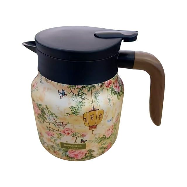 Stainless Steel Coffee Pot, 800ml Thermal Insulation Tea Separation Pot with Exquisite Braised Pattern