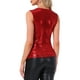thumbnail image 3 of Allegra K Top Metálico Envoltura para Fiesta de Mujeres Sin Mangas Cuello en V Ligero Camiseta Fruncida XS Rojo, 3 of 5