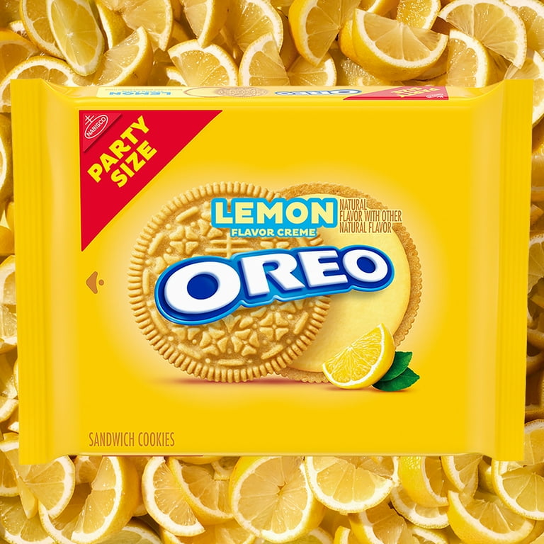OREO Lemon Creme Sandwich Cookies, Party Size, 26.7 oz