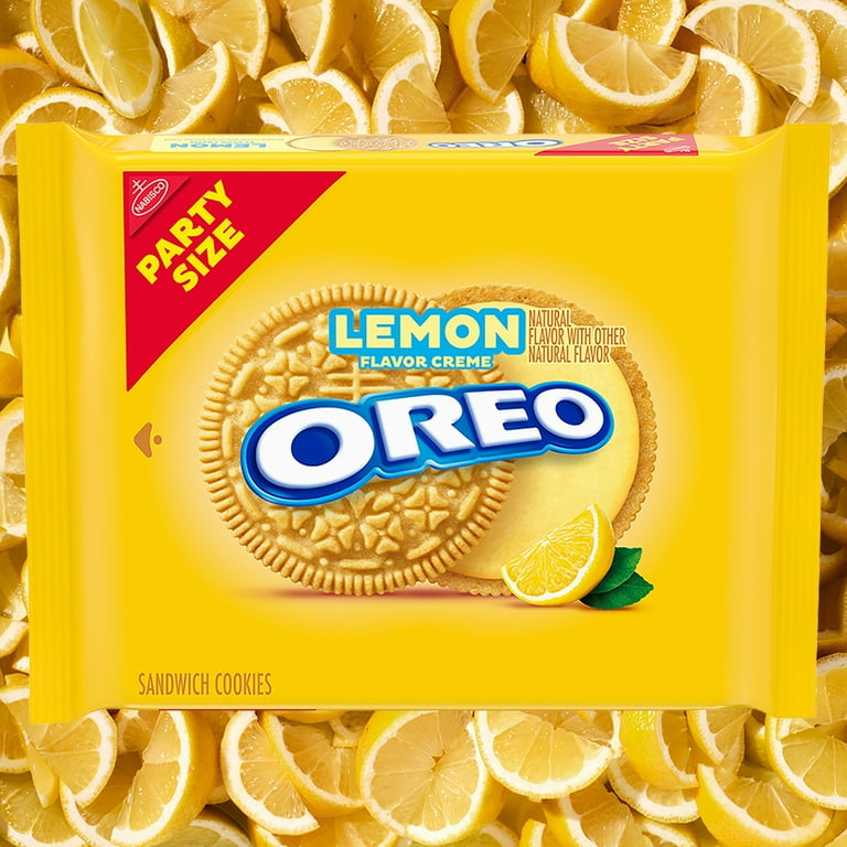 OREO Lemon Creme Sandwich Cookies, Party Size, 24.95 oz OREO Lemon Creme Sandwich Cookies, Party Size, 24.95 oz