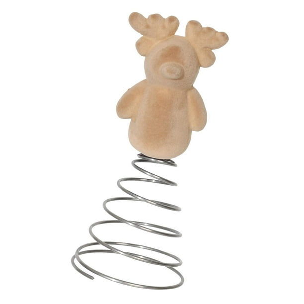 Adorno de reno para la punta del árbol de Navidad, Regalos, Adorno navideño para la sala de estar Caqui