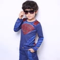 thumbnail image 2 of Camiseta de cosplay de Marvel Steve Rogers, cuello redondo, estilo primavera y otoño, pantalones de manga larga, disfraz de Halloween para niños, Capitán América, 2 of 5