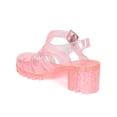 thumbnail image 3 of Nature Breeze CK93 Women Glitter Jelly Round Toe Strappy Caged Gladiator Chunky Heel Sandal, 3 of 5