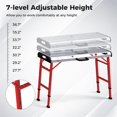 thumbnail image 6 of Resenkos 42 Inches x 21 Inches Welding Table with Adjustable Height and 2 Bar Clamps-Silver, 6 of 11