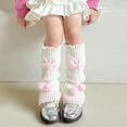 thumbnail image 2 of Hwmodou Kids Knit Leg Warmers Knitted Winter Loose Knee High Leg Bow Cute Thermal Warmers Girls,40CM, 2 of 3