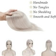 thumbnail image 2 of MY-LADY Woman 100% Remy Real Topper Human Hair Hair Extensions Natural Daily Hair Wigs Straight Hair Piece #GREY 6inch, 2 of 8