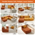 thumbnail image 6 of Modular Sectional Sofa, Teddy Fleece Compressed Couch, Boneless Design L-Shaped Sofa with Chaise Lounge, Free Combination Arrange in Any Shape, No Assembly Cloud Sofa for Living Room Small Apartment, 6 of 8