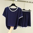 thumbnail image 5 of FchengtaiS 2 Piece Pajamas Sets for Women Short Sleeve Sleepwear Summer Short Sleeve Tops and Shorts Pjs Lounge Set, 5 of 5