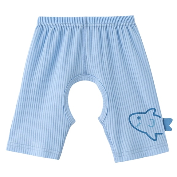 SHTXOZHI Baby Open-Crotch Shorts Elastic Waist Comfortable Ribbed Boys Pants Summer Casual Outdoor Girls Bottoms