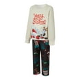 thumbnail image 3 of Elippeo Christmas Family Pajamas Matching Set Santa Claus Print Long Sleeve Tops and Elk Print Pants Sleepwear, 3 of 10