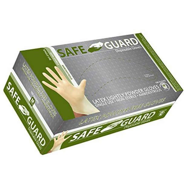 SAFEGUARD Latex Lightly Powdered Gloves, Xlarge, 1000 Count Walmart