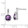 thumbnail image 4 of Auriga 14k White Gold Cushion Amethyst and Diamond Stud Earrings for Women, 4 of 6