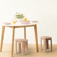 thumbnail image 6 of Modern Minimalist Low Small Plastic Round Stool, Beige Pink, 6 of 8