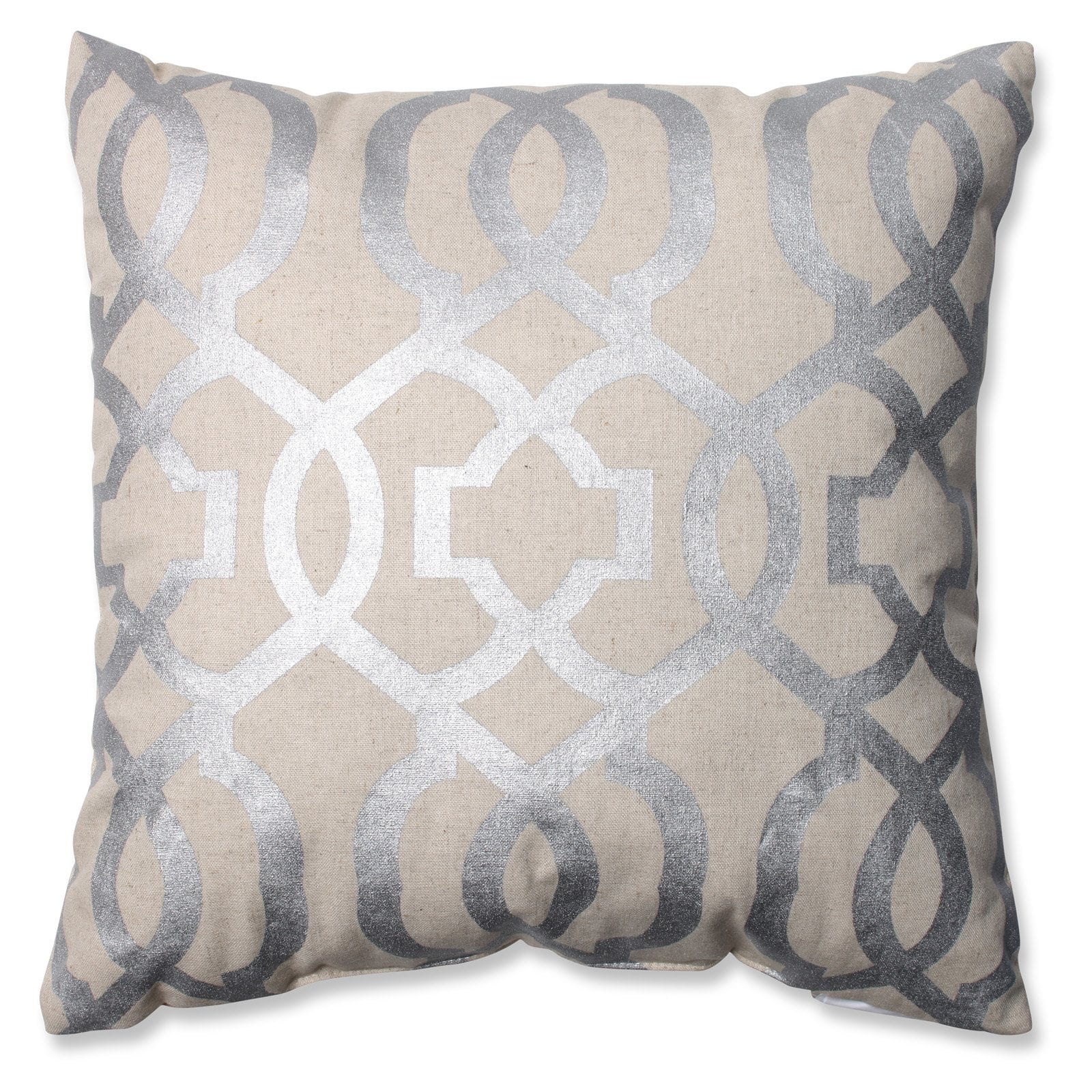 Pillow Perfect Geometric Metals Linen 16.5 in. Throw Pillow