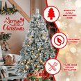 thumbnail image 5 of Tcbosik 4 ft Prelit Flocked Christmas Tree with Pine Cones and 150 Warm White LED Lights, Artificial Xmas Tree with Pine Needles & Eucalyptus Leaves, 404 Tips & Metal Stand, White+Green, 5 of 7