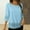 Blue, variant on Tops for Women Plus Size,Women's 3/4 Sleeve Lace Patchwork Crew Neck Solid Color Casual Top Blue S
