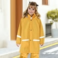 thumbnail image 3 of LOCHEX Girls Rain Jacket Lightweight Waterproof Hooded Solid Color with Pocket Cotton Lined Raincoat Windbreaker for Kids,Yellow,5T, 3 of 7