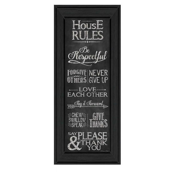 House Rules By Susan Ball Printed Framed Wall Art Wood Multi-Color